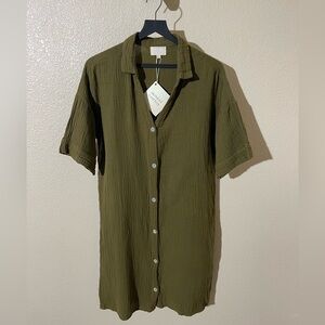 Olive Textured Mini Dress